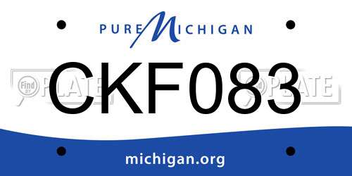 CKF083 Michigan License Plate