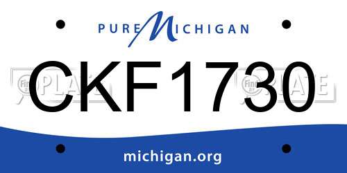 CKF1730 Michigan License Plate