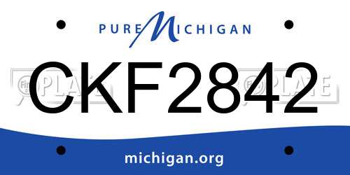 CKF2842 Michigan License Plate