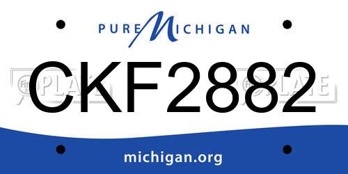 CKF2882 Michigan License Plate