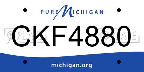 CKF4880 Michigan License Plate