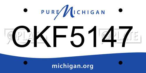CKF5147 Michigan License Plate