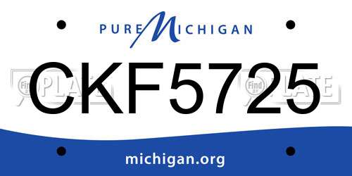 CKF5725 Michigan License Plate