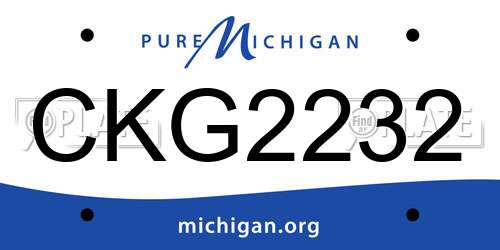 CKG2232 Michigan License Plate