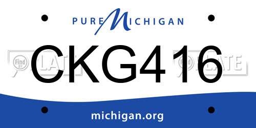 CKG416 Michigan License Plate