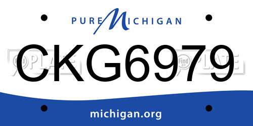 CKG6979 Michigan License Plate