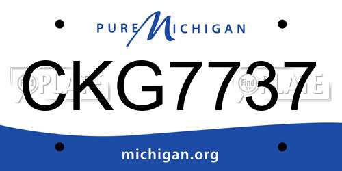 CKG7737 Michigan License Plate