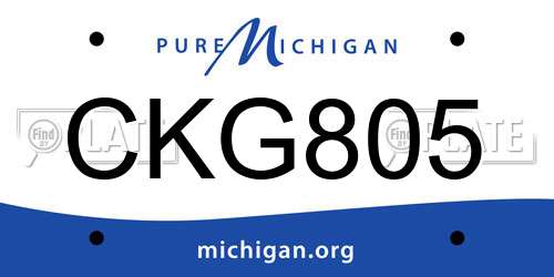 CKG805 Michigan License Plate