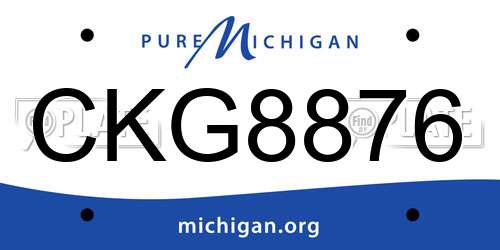 CKG8876 Michigan License Plate