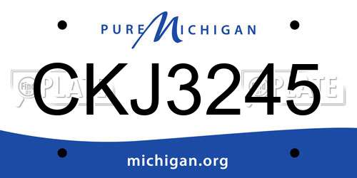 CKJ3245 Michigan License Plate