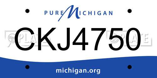 CKJ4750 Michigan License Plate