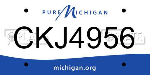 CKJ4956 Michigan License Plate