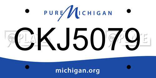 CKJ5079 Michigan License Plate