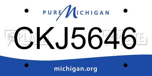 CKJ5646 Michigan License Plate