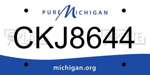 CKJ8644 Michigan License Plate