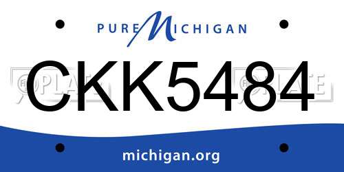 CKK5484 Michigan License Plate