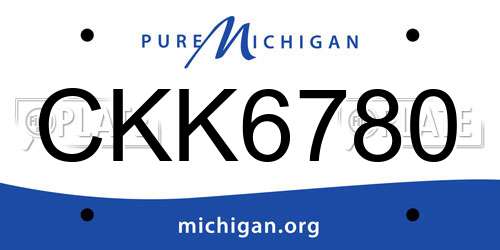 CKK6780 Michigan License Plate