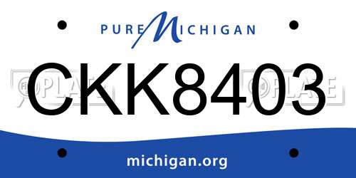 CKK8403 Michigan License Plate