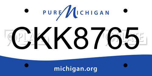 CKK8765 Michigan License Plate
