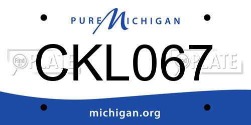 CKL067 Michigan License Plate