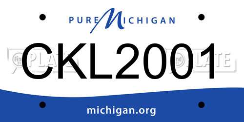 CKL2001 Michigan License Plate