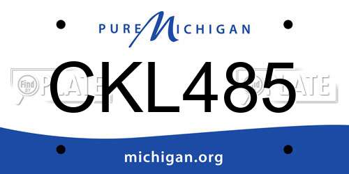 CKL485 Michigan License Plate