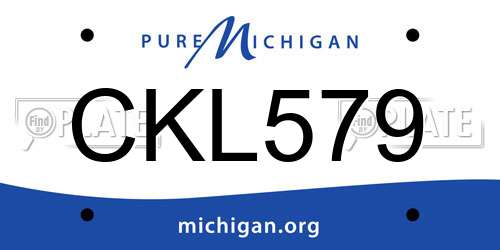 CKL579 Michigan License Plate