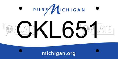 CKL651 Michigan License Plate