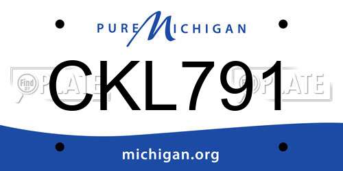 CKL791 Michigan License Plate