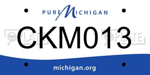 CKM013 Michigan License Plate