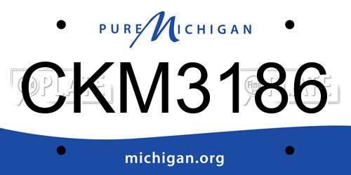 CKM3186 Michigan License Plate
