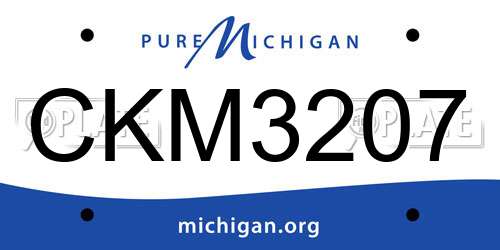 CKM3207 Michigan License Plate