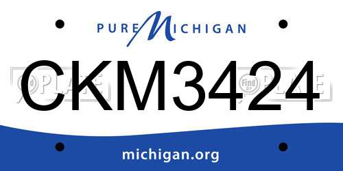 CKM3424 Michigan License Plate
