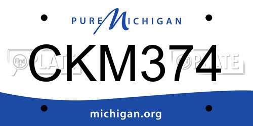 CKM374 Michigan License Plate