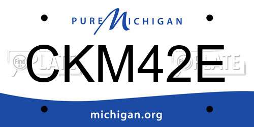 CKM42E Michigan License Plate