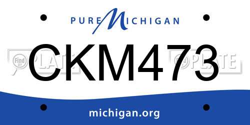 CKM473 Michigan License Plate