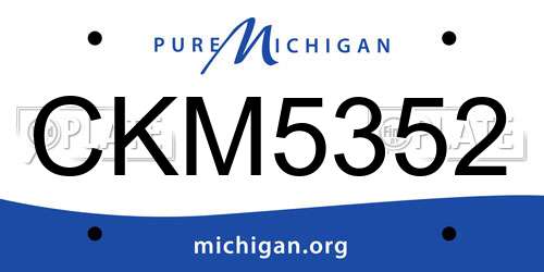 CKM5352 Michigan License Plate
