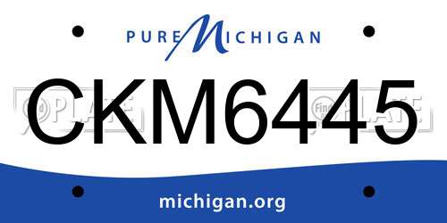 CKM6445 Michigan License Plate