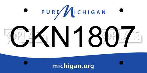 CKN1807 Michigan License Plate