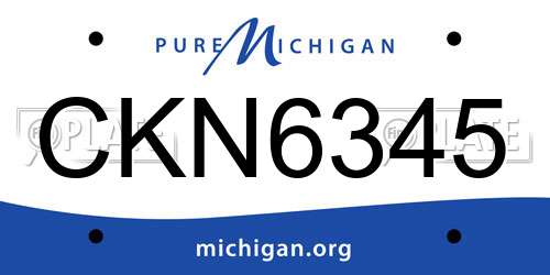 CKN6345 Michigan License Plate