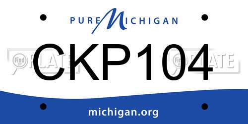 CKP104 Michigan License Plate