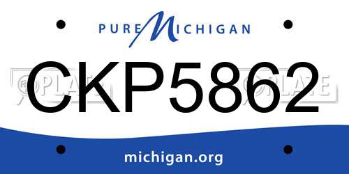 CKP5862 Michigan License Plate