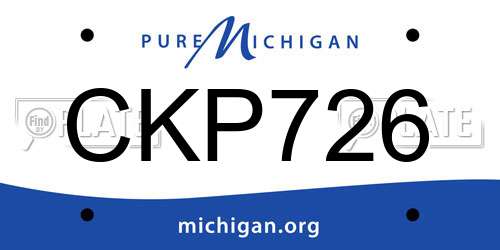 CKP726 Michigan License Plate