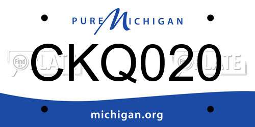 CKQ020 Michigan License Plate