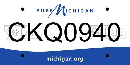 CKQ0940 Michigan License Plate