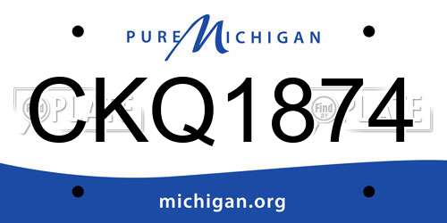 CKQ1874 Michigan License Plate