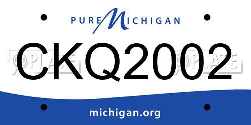 CKQ2002 Michigan License Plate