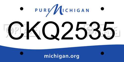 CKQ2535 Michigan License Plate