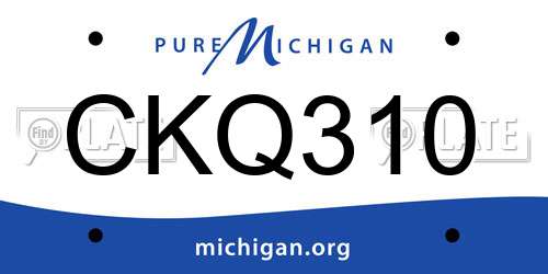 CKQ310 Michigan License Plate