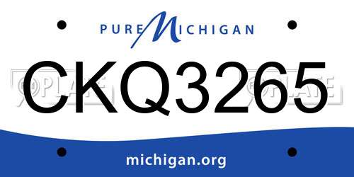 CKQ3265 Michigan License Plate